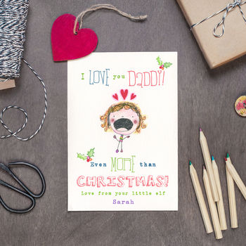 Personalised Mummy Colouring In Christmas Card, 3 of 8