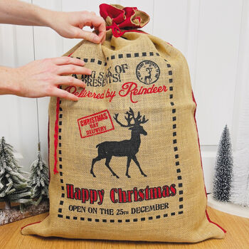 Traditional Christmas Gift Sack Christmas Present Sack, 3 of 8