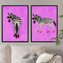 Custom Zebra Wearing Heels Personalised Art Print, thumbnail 4 of 6
