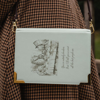 Alice In Wonderland Turquoise Book Large Handbag, 2 of 8