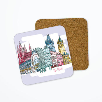 Personalised Prague Skyline Coaster, 3 of 3