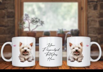 Personalised West Highland Terrier Dog Hearts Pet Gift Mug, 2 of 2