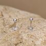 Sterling Silver 3mm Heart 16 G Flat Back Stud Earrings, thumbnail 4 of 11