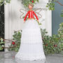 White And Red Angel Tree Topper, Two Sizes, thumbnail 5 of 6