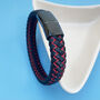 Tread Leather Bracelet Black And Red, thumbnail 1 of 5
