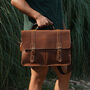 Worn Look Genuine Leather Briefcase Laptop Bag, thumbnail 2 of 12