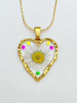 Heart Earrings With Daisies In Gold Or Silver, 7 of 11