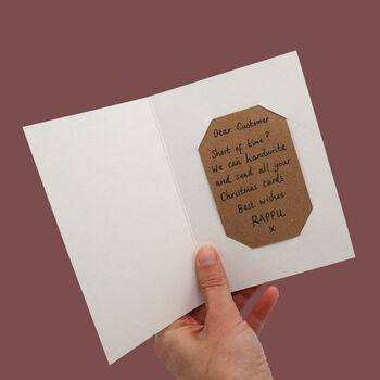 Reusable Eco Friendly Christmas Robin Card Blank Inside Or Optional Handwritten Message, 6 of 7