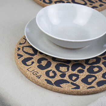 Cork Placemats And Coasters | Leopard Print, 2 of 5