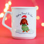 Personalised Dachshund In A Christmas Jumper Mug, thumbnail 2 of 3
