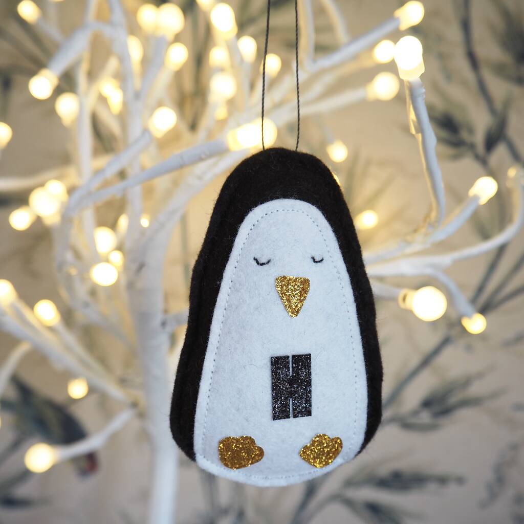 Personalised Penguin Christmas Decoration By Brown Betty Blue