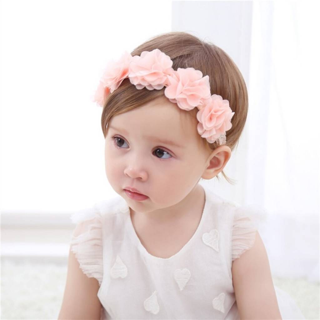 Floral Headband In Soft Peach, 1 of 3