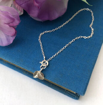 Thank You Teacher Sterling Silver Tiny Leaf Bracelet, 6 of 12