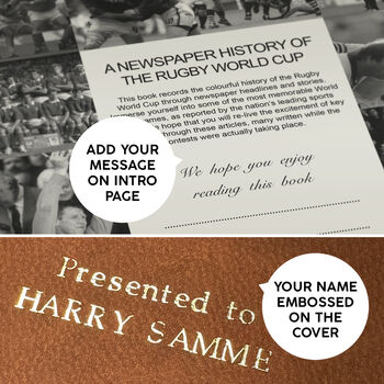 Rugby World Cup Personalised Gift Newspaper Book, 8 of 12