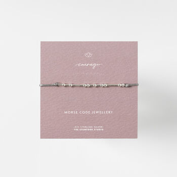 Sterling Silver Courage Morse Code Bracelet, 3 of 6