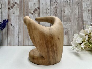 Hand Carved Wooden ‘Hand Of Wisdom’ Wine Bottle Holder, 3 of 11