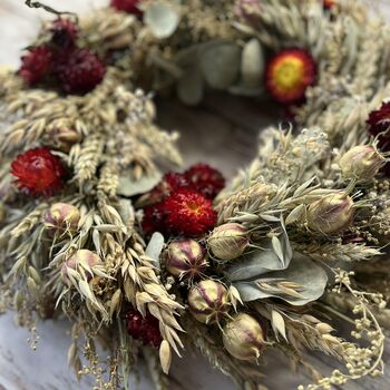 Cottage Autumn Dried Flower Wreath, 6 of 6
