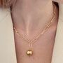 Miley Gold Plated Ball Bead Textured Chain Necklace, thumbnail 1 of 4
