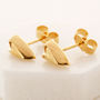 Heart Handmade Ear Studs In 22ct Gold Plated Silver, thumbnail 4 of 11