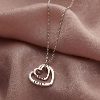 Personalised Silver And 9ct Gold Family Heart Necklace, 3 of 10