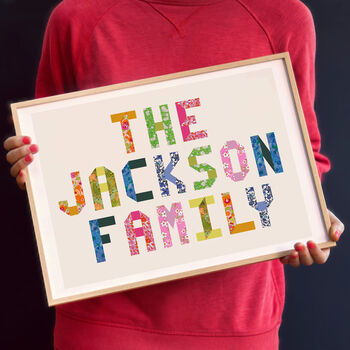 Patchwork Personalised Family Typography Print, 2 of 4