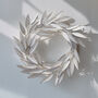 White And Gold Metal Leaf Christmas Wreath, thumbnail 1 of 4