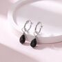 Sterling Silver Natural Faceted Crystal Huggie Hoop Earrings, thumbnail 3 of 9