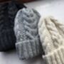 Suffolk Cabled Beanie Hat Knitting Kit, thumbnail 2 of 6