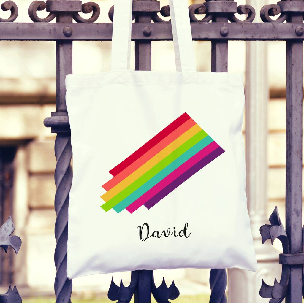 Personalised Rainbow Tote Bag By Sarah Hurley