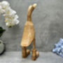 Hand Carved Bamboo Wood Duck Figurine 34cm, thumbnail 7 of 12