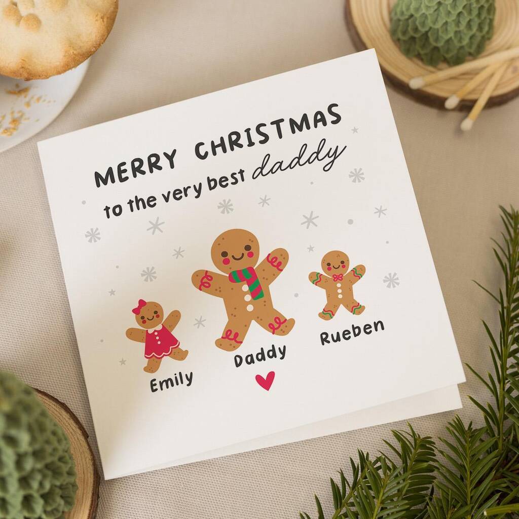 Personalised Daddy Christmas Card From The Kids, 1 of 7