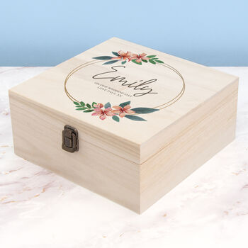 Personalised Floral Bridesmaid Medium Keepsake Box, 2 of 4