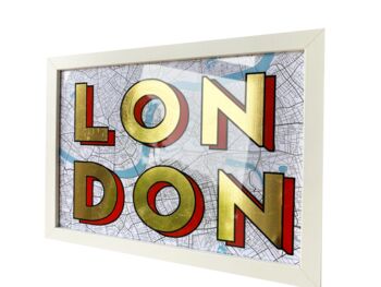 London Gold Leaf On Glass Retro Sign, 2 of 4