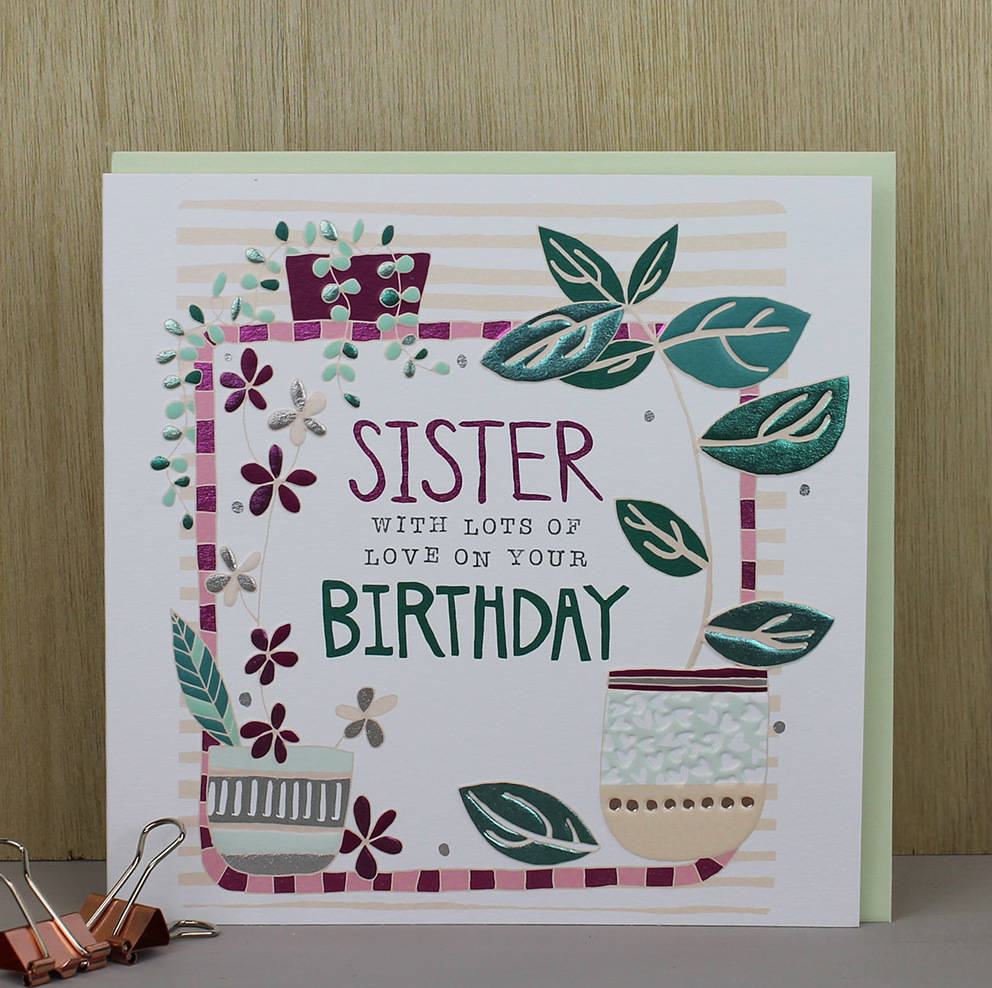 Sister Floral Birthday Card Card For Sister Birthday Card Sisters