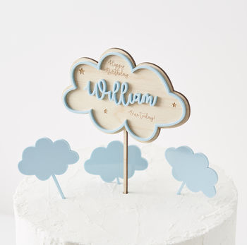 Personalised Clouds Birthday Cake Topper, 2 of 7