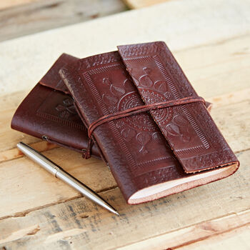 Indra Medium Embossed Leather Notebook, 5 of 7