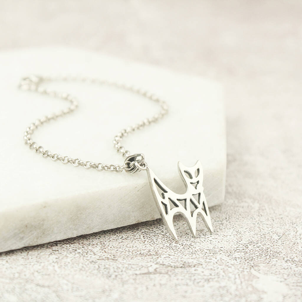 Sterling Silver Abstract Cat Bracelet, 1 of 5