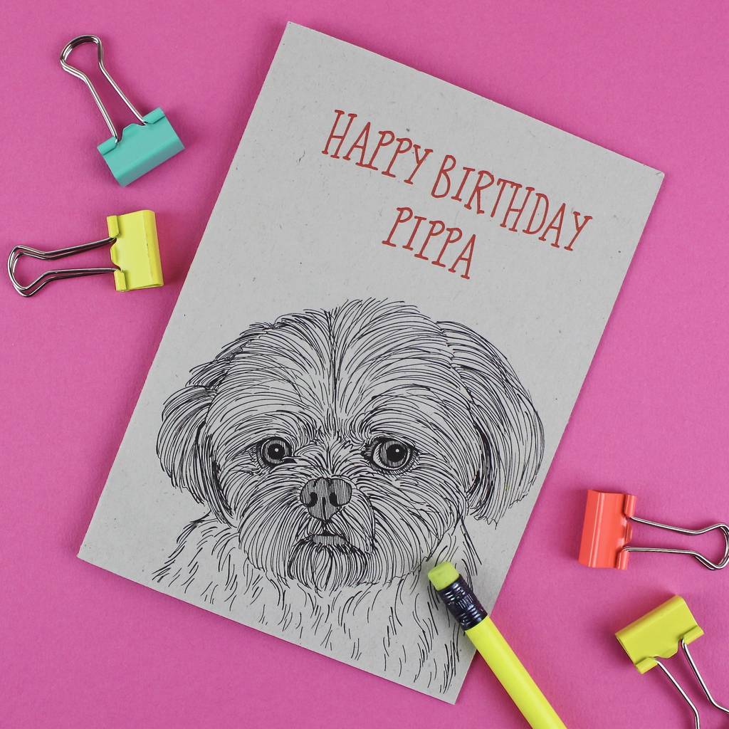 Shih Tzu Dog Birthday Card, 1 of 2