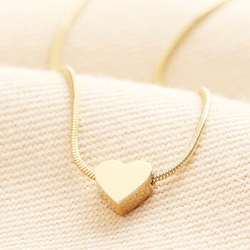 Stainless Steel Mini Heart Pendant Necklace In Gold, 2 of 4