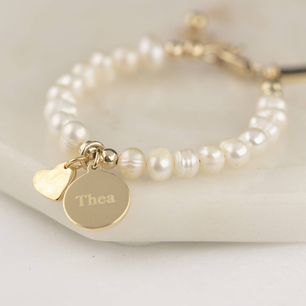 Tiny Freshwater Pearl Christening Bracelet, 1 of 10