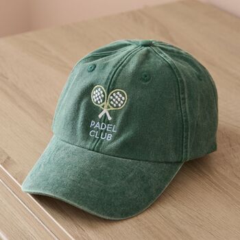 Personalised Forest Green Padel Club Cap, 2 of 4