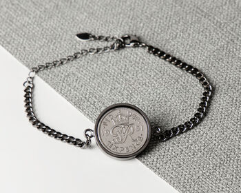 1951 75th Birthday Sixpence Coin Chain Bracelet, 4 of 5