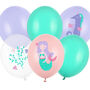 Six Mermaid Birthday Party Balloons, thumbnail 1 of 2