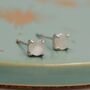 Sterling Silver Mother Of Pearl Stud Earrings, thumbnail 2 of 12