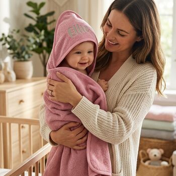 Personalised Baby Hooded Towel Embroidered Name Gift, 2 of 9