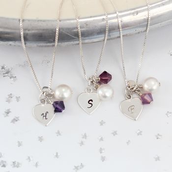 Personalised Initial Charm And Crystal Necklace, 5 of 12