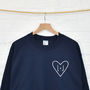 Personalised Couples Initials Monogram Heart Sweatshirt, thumbnail 4 of 12