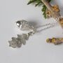 Oak Leaf And Acorn Solid Silver Nature Necklace, thumbnail 1 of 6