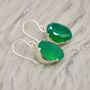 Green Onyx Silver Earrings, thumbnail 11 of 12