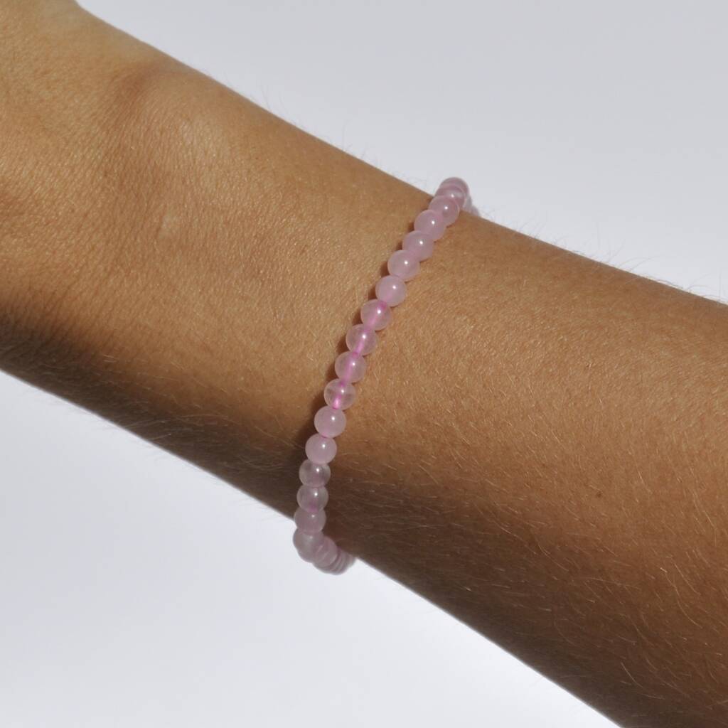 Child's Rose Quartz Crystal Bead Bracelet